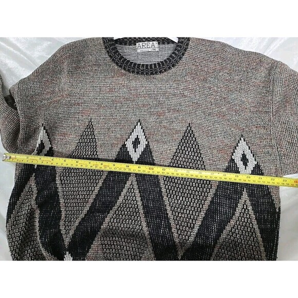 AREA By TAG Vintage 100% Acrylic Knit Pullover Aztec Sweater Men’s Sz L Made USA - Picture 6 of 8